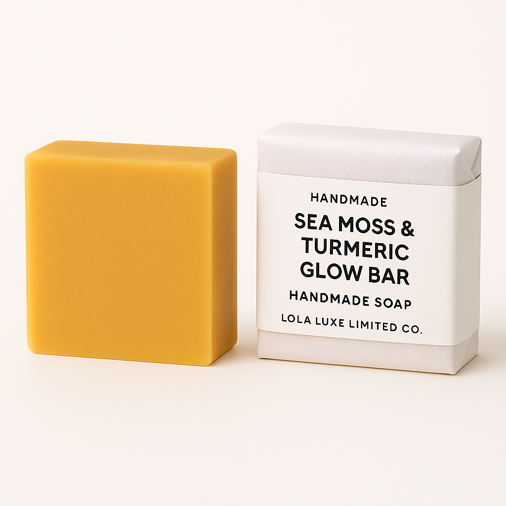 Lola Luxe Handmade Organic Soap Bar "Sea Moss & Turmeric"