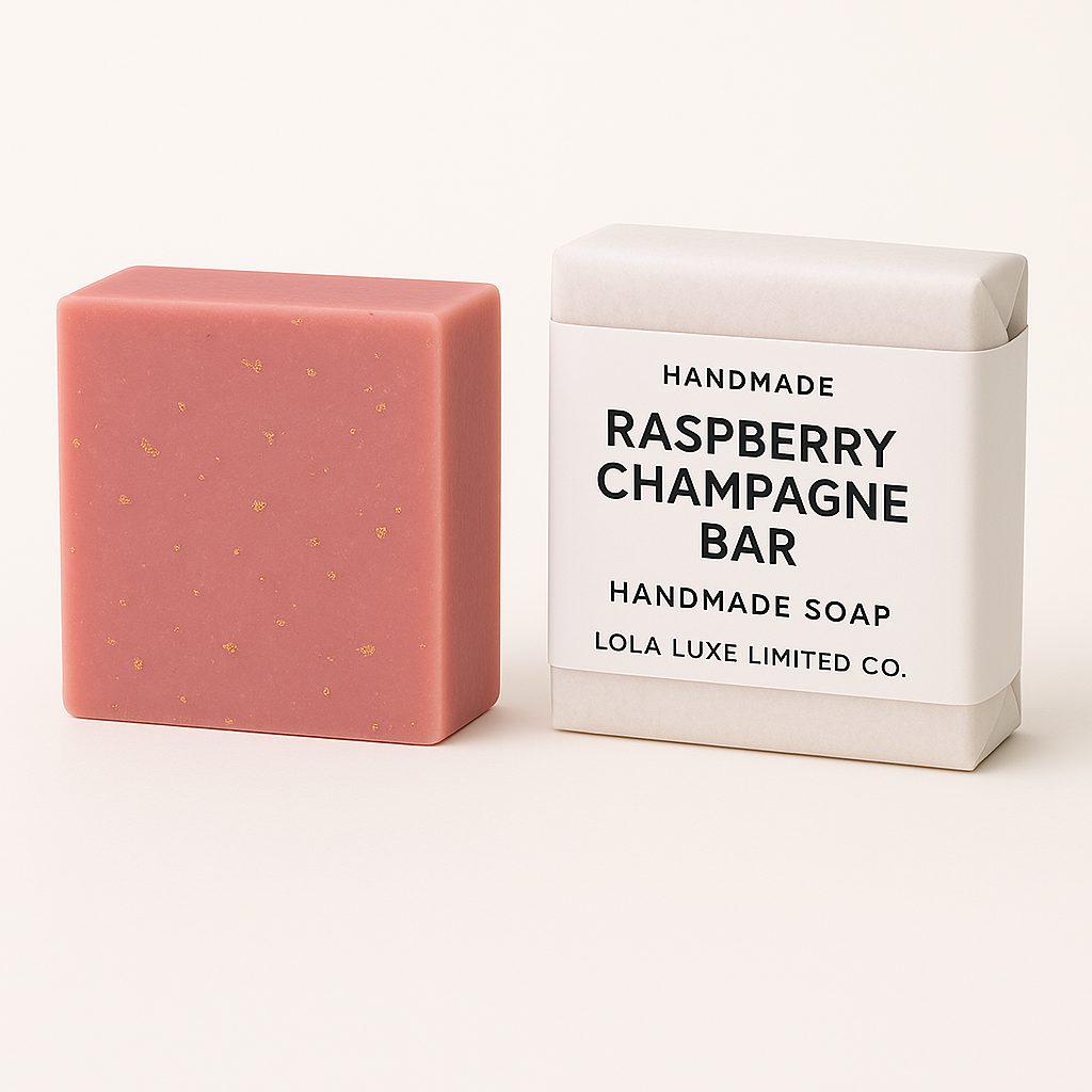 Lola Luxe Handmade Organic Soap Bar "Raspberry Champagne"