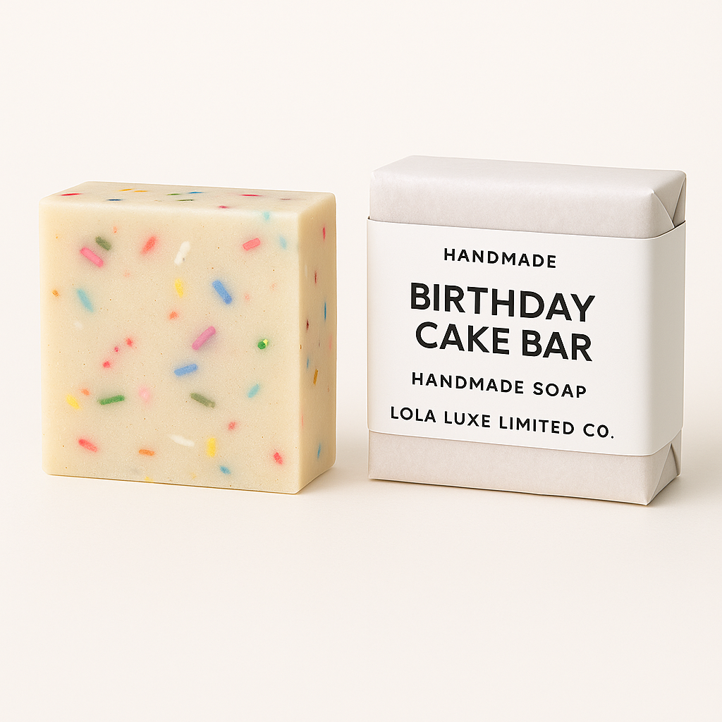 Lola Luxe Handmade Organic Soap Bar "Birthday Cake"