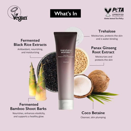 Haruharu Wonder Black Rice Moisture 5.5 Soft Cleansing Gel 100ml