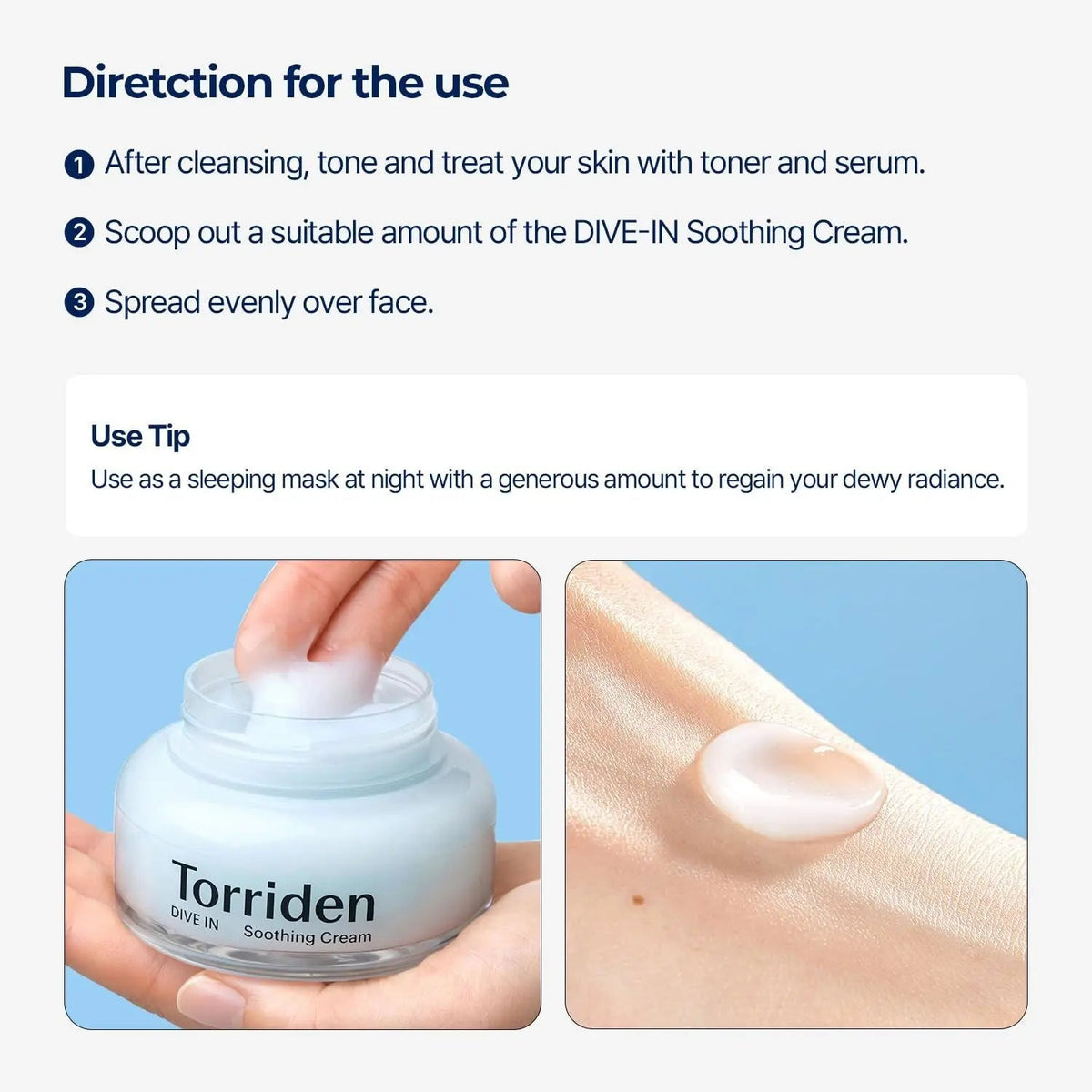 Torriden Dive In Low Molecular Hyaluronic Acid Soothing Cream 100ml