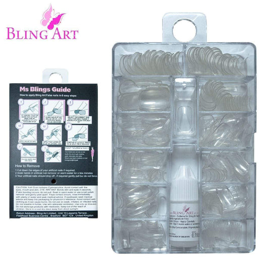 Bling Art 360 Squoval Long Transparent Acrylic Nails