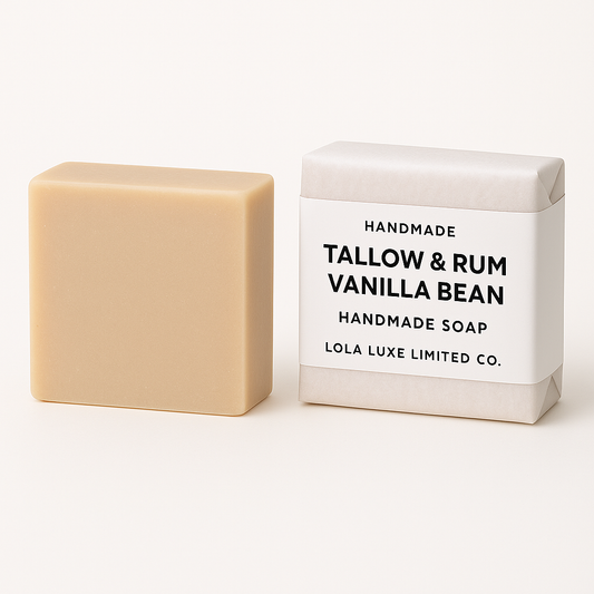 Lola Luxe Handmade Organic Soap Bar "Tallow & Rum Vanilla Bean"