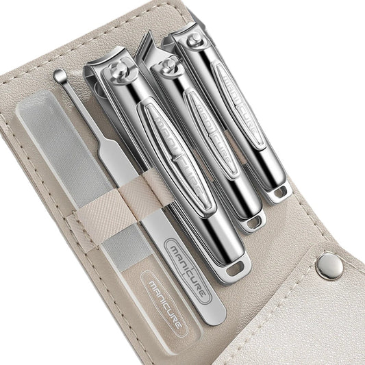 Stainless Steel Nail Clipper Kit in PU Leather Case