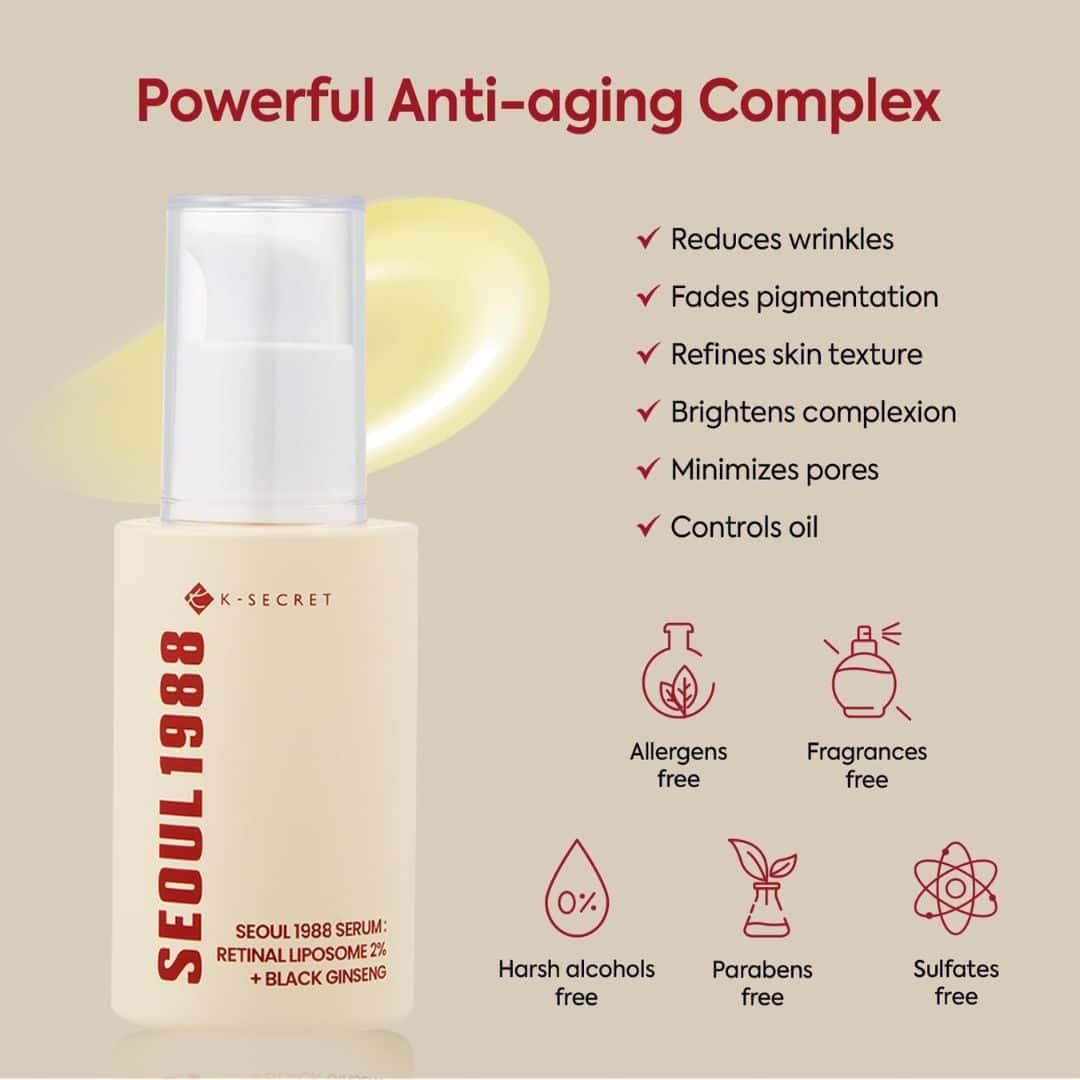 K-SECRET SEOUL 1988 Serum: Retinal Liposome 2% + Black Ginseng 30ml
