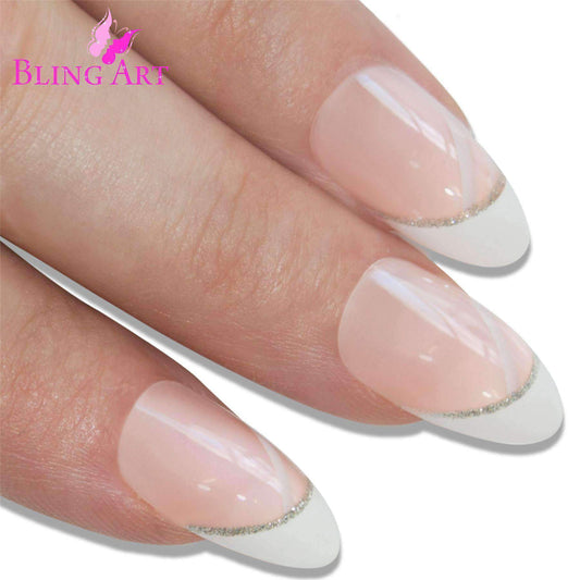 Bling Art Almond Stiletto 24 Acrylic Press-On Nail Set