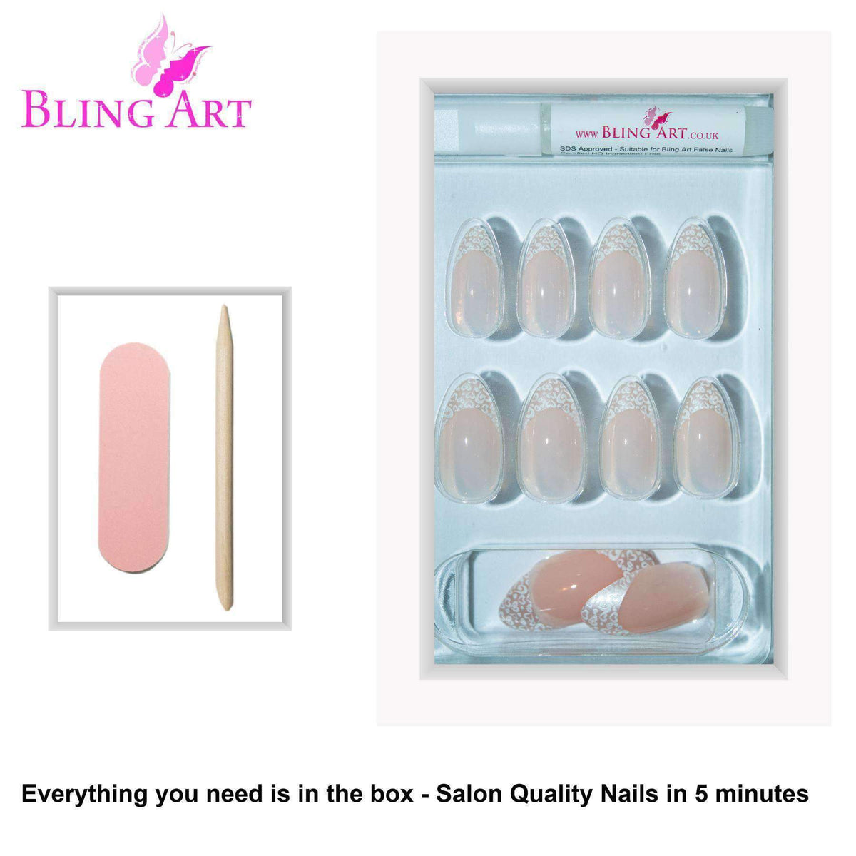 Bling Art Stiletto 24 Acrylic Press-On Nail Set