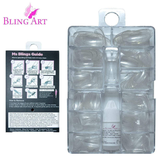 Bling Art 360 Oval Medium Transparent Acrylic Nails