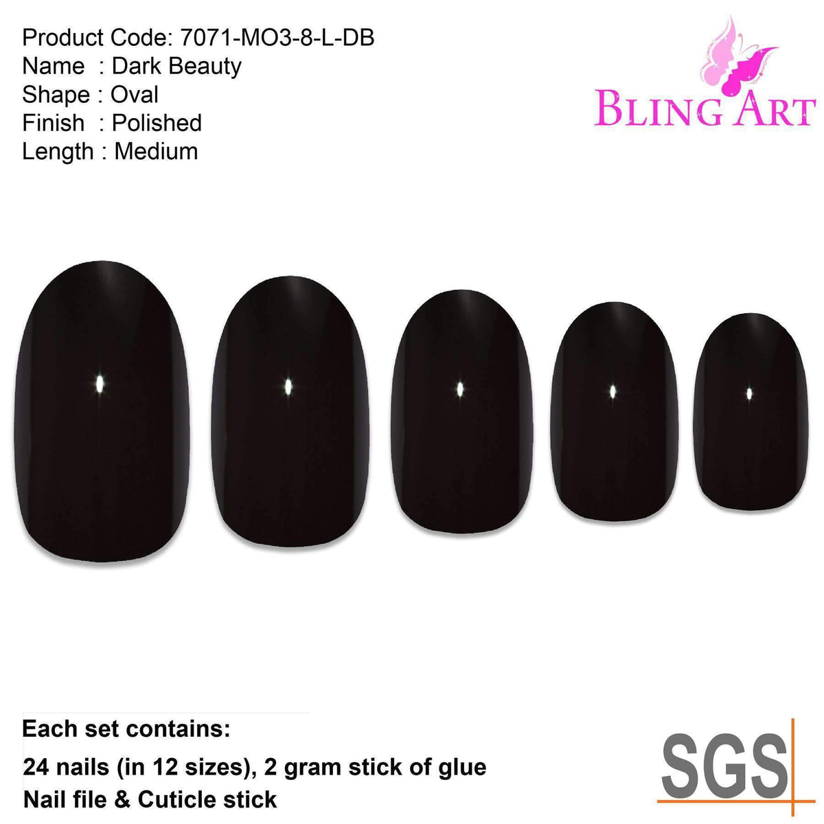 Bling Art 24 Acrylic Press-On Nail Set
