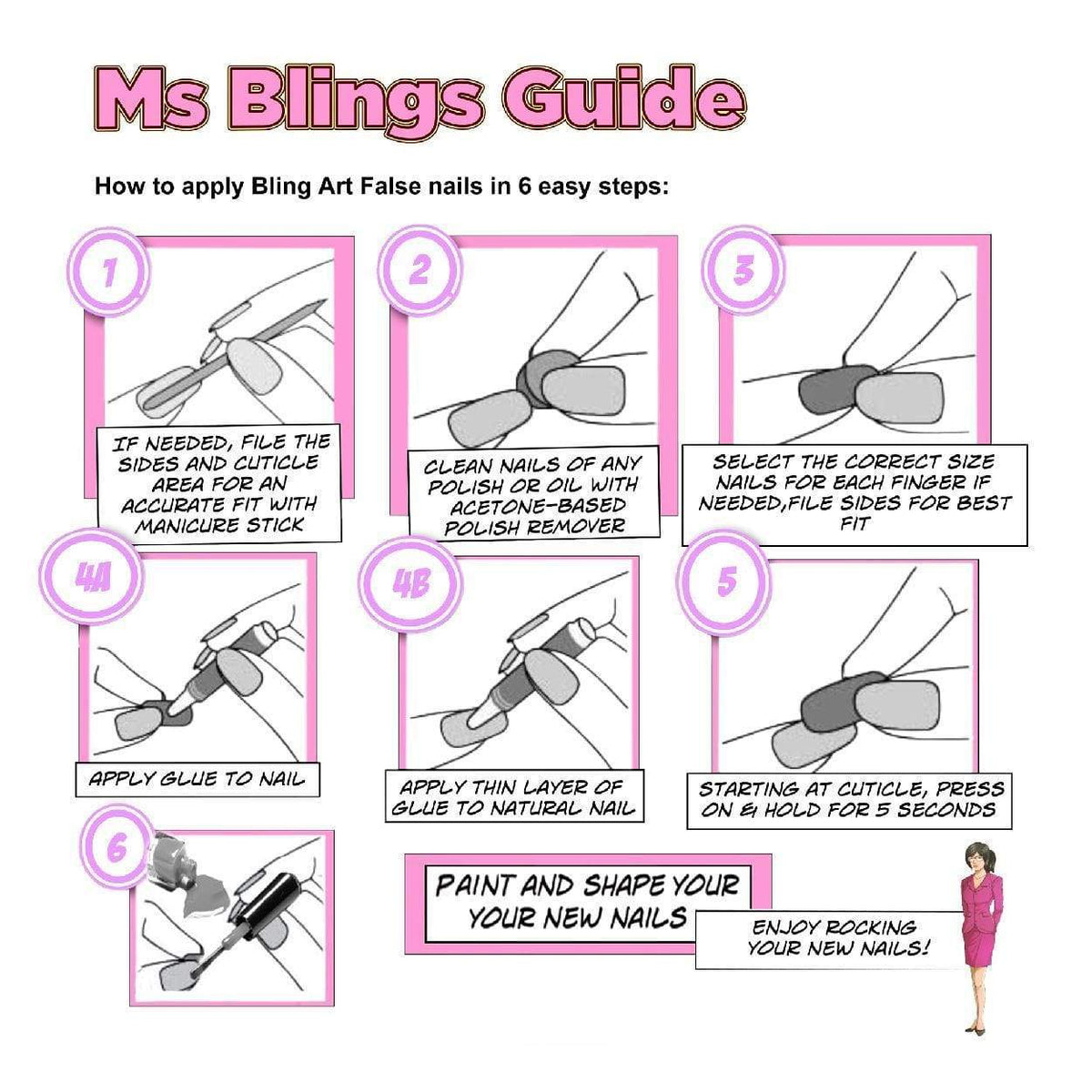 Bling Art 360 Squoval Long Transparent Acrylic Nails